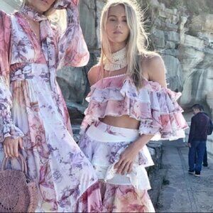 Ixiah Be with Me crop top with flower  detail Size US 6